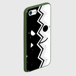 Чехол для iPhone 5/5S матовый Новогодний geometry Dash smile 2022 - фото 2