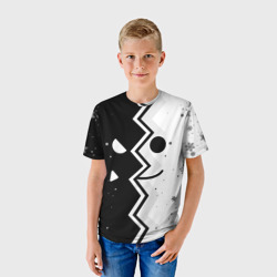 Детская футболка 3D Новогодний geometry Dash smile 2022 - фото 2