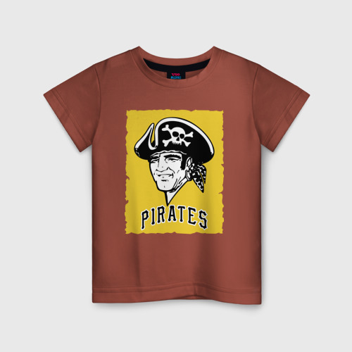 Детская футболка хлопок Pittsburgh Pirates baseball, цвет кирпичный