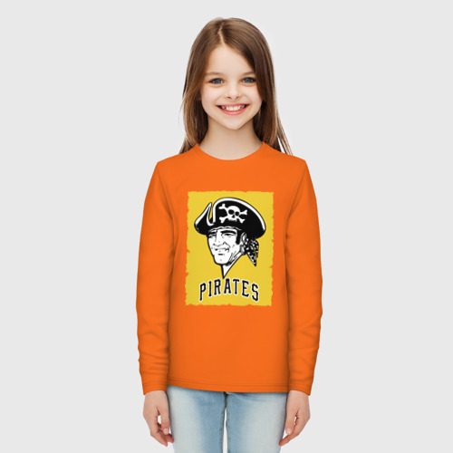 Детский лонгслив хлопок Pittsburgh Pirates baseball, цвет оранжевый - фото 5