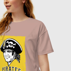 Женская футболка хлопок Oversize Pittsburgh Pirates baseball - фото 2