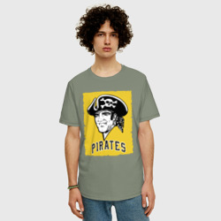 Мужская футболка хлопок Oversize Pittsburgh Pirates baseball - фото 2