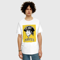 Мужская футболка хлопок Oversize Pittsburgh Pirates baseball - фото 2