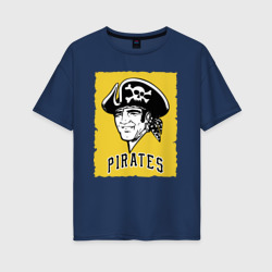 Женская футболка хлопок Oversize Pittsburgh Pirates baseball