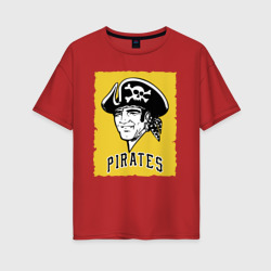 Женская футболка хлопок Oversize Pittsburgh Pirates baseball