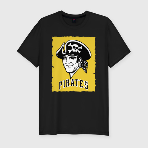 Мужская футболка хлопок Slim Pittsburgh Pirates baseball, цвет черный