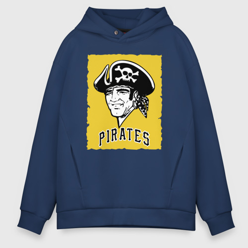 Мужское худи Oversize хлопок Pittsburgh Pirates baseball, цвет темно-синий