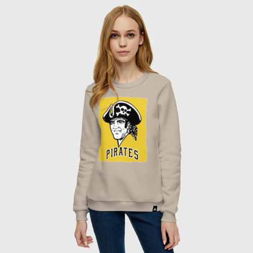 Женский свитшот хлопок Pittsburgh Pirates baseball, цвет миндальный - фото 3