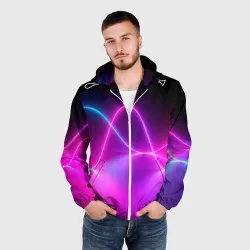 Мужская ветровка 3D Лучи Света Pink theme - фото 2