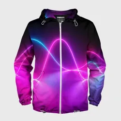 Мужская ветровка 3D Лучи Света Pink theme