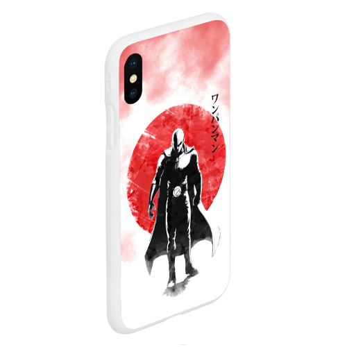 Чехол для iPhone XS Max матовый Сайтама красный дым One Punch-Man - фото 3