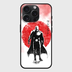 Чехол силиконовый для Apple iPhone 15 Pro матовый Сайтама красный дым One Punch-Man