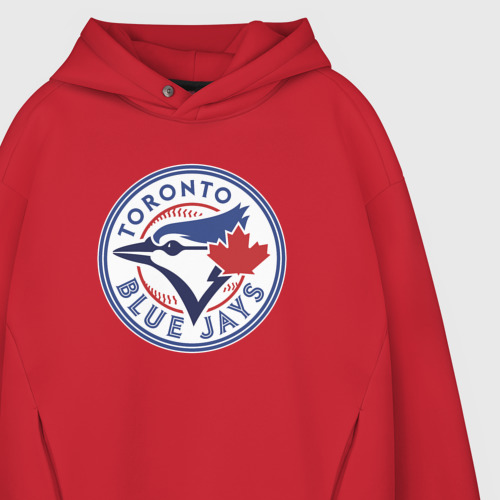 Мужское худи Oversize хлопок Toronto Blue Jays, цвет красный - фото 4