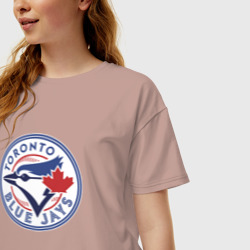 Женская футболка хлопок Oversize Toronto Blue Jays - фото 2