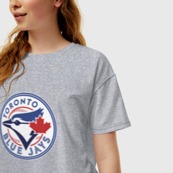 Женская футболка хлопок Oversize Toronto Blue Jays - фото 2