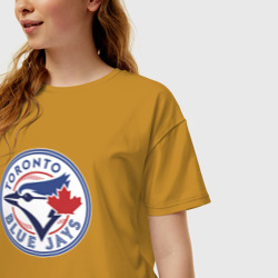 Женская футболка хлопок Oversize Toronto Blue Jays - фото 2