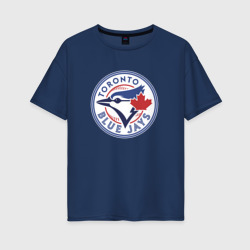 Женская футболка хлопок Oversize Toronto Blue Jays