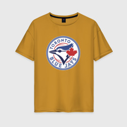 Женская футболка хлопок Oversize Toronto Blue Jays