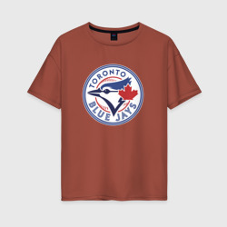 Женская футболка хлопок Oversize Toronto Blue Jays