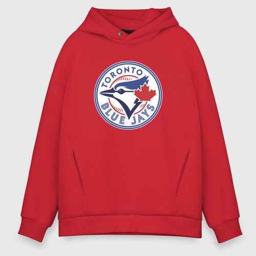 Мужское худи Oversize хлопок Toronto Blue Jays, цвет красный