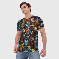 Мужская футболка 3D Dota 2: цветные персонажи - фото 2