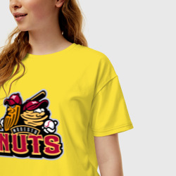 Женская футболка хлопок Oversize Modesto Nuts - baseball team - фото 2