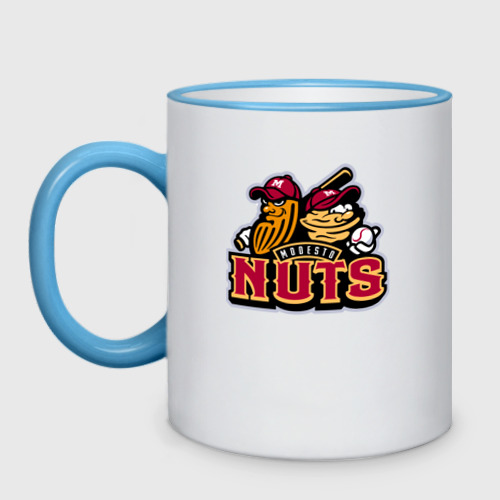 Кружка двухцветная Modesto Nuts - baseball team, цвет Кант небесно-голубой