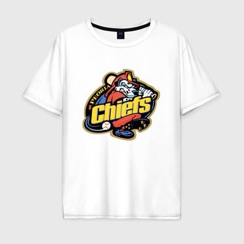Мужская футболка оверсайз из хлопка с принтом Peoria chiefs - baseball team, вид спереди №1
