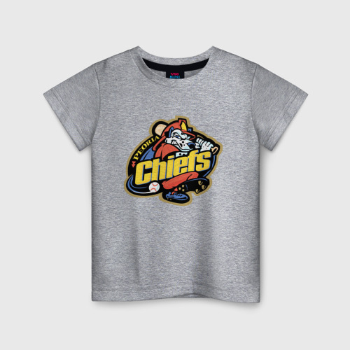 Детская футболка хлопок Peoria chiefs - baseball team, цвет меланж