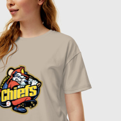 Женская футболка хлопок Oversize Peoria chiefs - baseball team - фото 2