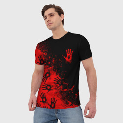 Мужская футболка 3D Death Stranding Отпечаток рук паттерн - фото 2