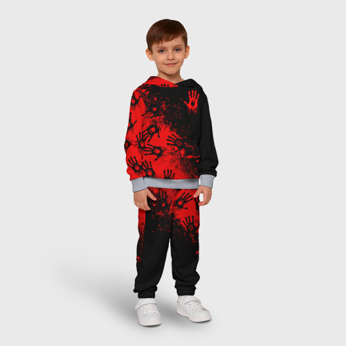 Детский костюм с толстовкой 3D Death Stranding Отпечаток рук паттерн, цвет меланж - фото 3