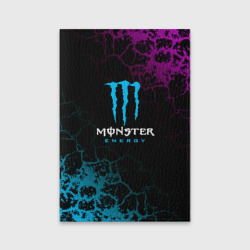 Обложка для паспорта матовая кожа Monster Energy Трещины