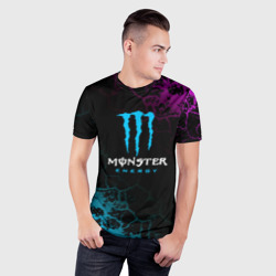 Мужская футболка 3D Slim Monster Energy Трещины - фото 2