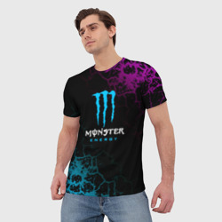 Мужская футболка 3D Monster Energy Трещины - фото 2