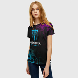 Женская футболка 3D Monster Energy Трещины - фото 2