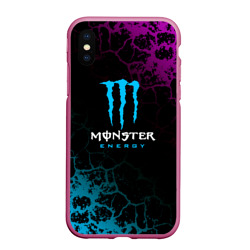 Чехол для iPhone XS Max матовый Monster Energy Трещины