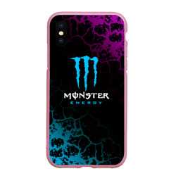 Чехол для iPhone XS Max матовый Monster Energy Трещины