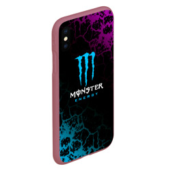 Чехол для iPhone XS Max матовый Monster Energy Трещины - фото 2