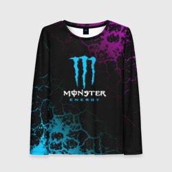 Женский лонгслив 3D Monster Energy Трещины