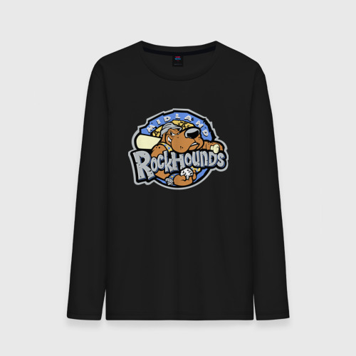 Мужской лонгслив хлопок Midland rockhounds - baseball team, цвет черный