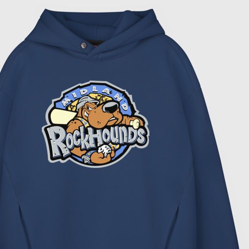 Мужское худи Oversize хлопок Midland rockhounds - baseball team, цвет темно-синий - фото 4