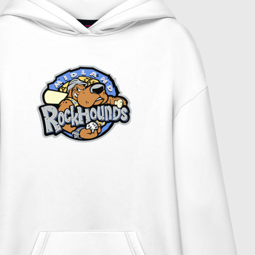 Худи SuperOversize хлопок Midland rockhounds - baseball team, цвет белый - фото 3