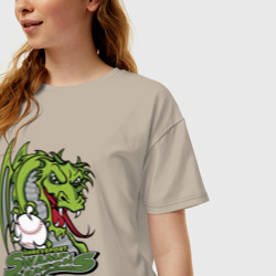 Женская футболка хлопок Oversize Shreveport swamp dragons - baseball team - фото 2
