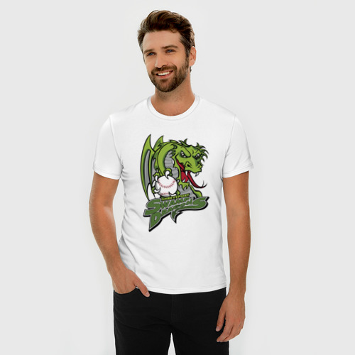 Мужская футболка хлопок Slim Shreveport swamp dragons - baseball team, цвет белый - фото 3