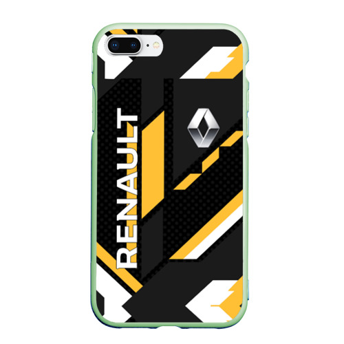 Чехол для iPhone 7Plus/8 Plus матовый Renault geometry sport, цвет салатовый