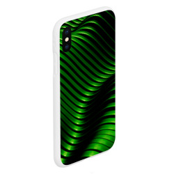 Чехол для iPhone XS Max матовый Волны изумрудного металла - фото 2