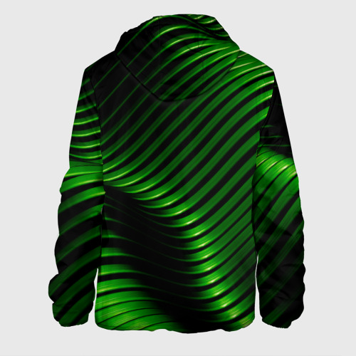 Мужская куртка 3D Волны изумрудного металла, цвет 3D печать - фото 2
