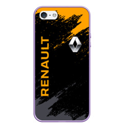 Чехол для iPhone 5/5S матовый Renault брызги красок Рено