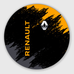 Круглый коврик для мышки Renault брызги красок Рено